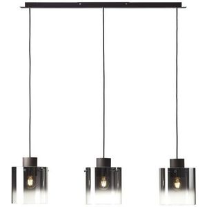 Brilliant Leuchten Hanglamp BETH 122 cm hoogte, 90 cm breedte, 3x e27, in te korten, metaal/rookglas, koffie (1 stuk)