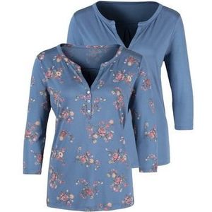 Lascana Shirt met 3/4-mouwen in modieuze blouse-look (Set van 2)