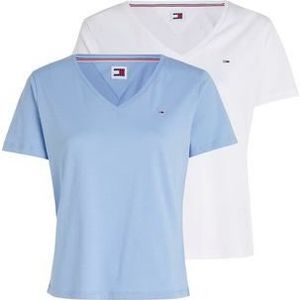 TOMMY JEANS Shirt met ronde hals TJW 2PACK SOFT JERSEY TEE met tommy jeans merklabel-borduursel (2-delig, Set van 2)