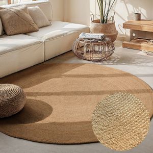 Jute - Ronde Vloerkleed - Bruin - 100% Jute