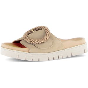 Gabor - Slippers - Beige - Sierparels - Klittenbandsluiting