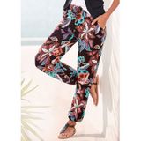 Vivance Jerseybroek met grote bloemenprint en zakken, jersey broek, elastisch