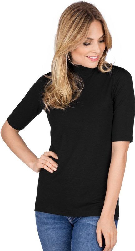Trigema T-shirt TRIGEMA T-shirt met elastische opstaande kraag (1-delig)