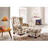 Max Winzer® oorfauteuil Malmö met kruk, met houten bolpoten (set)