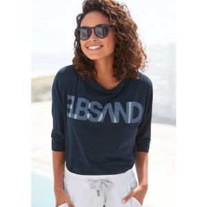 Elbsand Shirt met 3/4-mouwen met logoprint, katoenmix, losse pasvorm