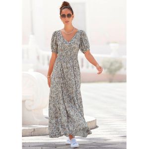 Vivance Maxi-jurk met bloemenprint en v-hals, luchtige zomerjurk