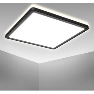 B.K.Licht Led-plafondlamp BK_DP1330 LED plafondlamp met achtergrondverlichting, 18 Watt, 293x293x28mm (1 stuk)