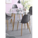 my home Glazen tafel MILLER ronde eettafel met een ø van 100 cm