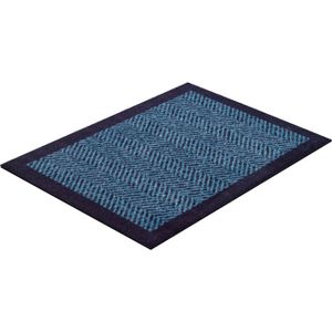 Grund Mat Herringbone Inloopmat met randdessin, geschikt voor binnen en buiten, wasbaar