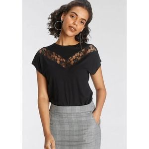 Laura Scott Shirt met ronde hals met elegante kant