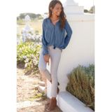 Lascana Crêpe-blouse met geborduurde oogjes, damesblouse, losse pasvorm