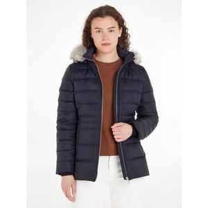 Tommy Hilfiger Donsjack TYRA DOWN JACKET WITH FUR met rand van imitatiebont op de capuchon