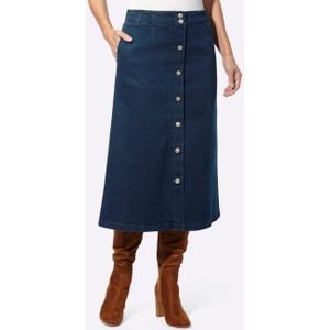 Spijkerrok - Blue-Stonewashed - 81% Katoen - Kuitlengte