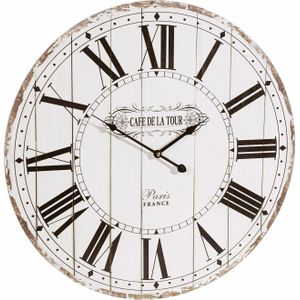 Home affaire Wandklok "Cafe de la tour" romeinse cijfers, rond, ø 60 cm, vintage-look (1-delig)