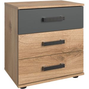 Wimex Nachtkastje Stockholm, nachtkastje 52cm breed, Made in Germany Industriële look, 2 hoogtes beschikbaar, afzonderlijk of in 2-delige set