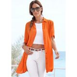 Lascana Lange blouse met knoopsluiting, blouse met korte mouwen, blousejurk, zomers