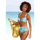 Venice Beach Push-upbikinitop Hanni met tropische print en gele details