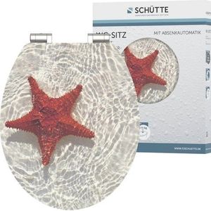 Schütte Toiletzitting RED STARFISH High gloss met houten mdf-kern, met softclosemechanisme
