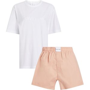 Calvin Klein Pyjama S/S SHORT SET met logoborduursel op borsthoogte (set, 2-delig)