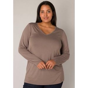 Base Level Curvy Shirt met lange mouwen met v-hals