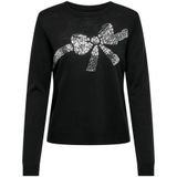 Only Kersttrui ONLXMAS SEQUINS BOW LS O-NECK EX KNT