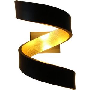 LED Wandlamp Heli - Zwart-gou - 17 cm