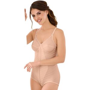 Bodystocking - Ivoor - 65% Polyamide 35% Elastaan - Gedessineerd Gestreept