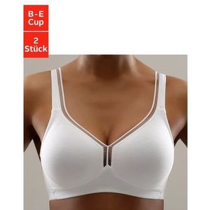 Petite fleur T-shirt-bh zonder beugels van katoen, basic dessous (Set van 2)