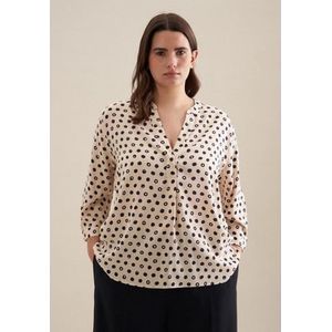 seidensticker Klassieke blouse Zwarte roos 3/4-mouwen kraag stippen