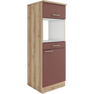 Voorraadkast - Roestrood/Wildeiken - Hout - Wit Binnendecor
