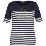 Rabe Shirt met streepdessin en siersteentjes