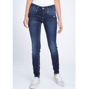 GANG Skinny fit jeans 94Nele met gekruiste riemlussen links voor