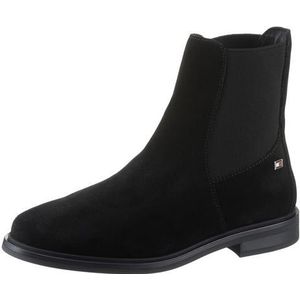 Tommy Hilfiger Chelsea-boots FLAG SUEDE LOW CHELSEA blokhak, business schoen, enkellaars met zijlogo-vlag