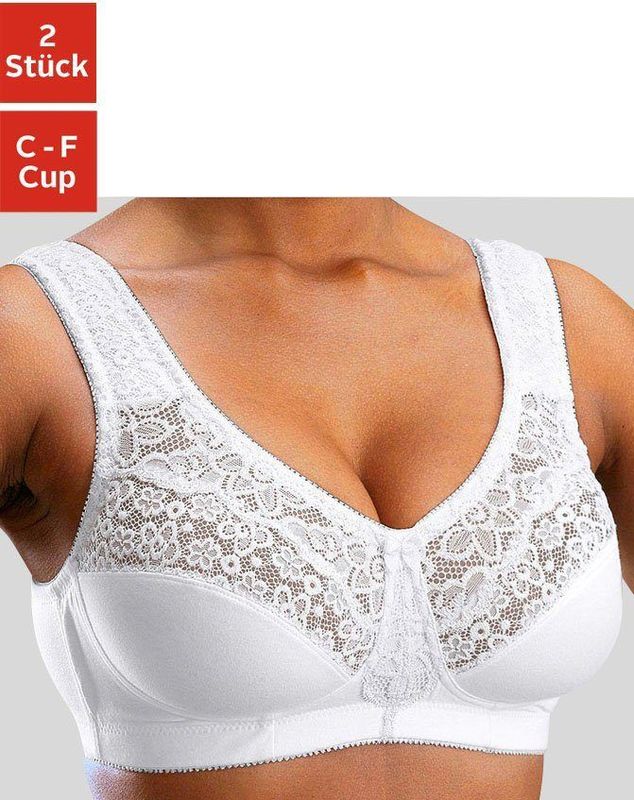 Petite fleur Steun-bh zonder beugels, met elegante kant, basic dessous (Set van 2)