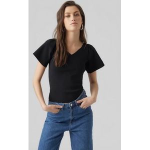 VERO MODA Top VMGINNY met Plooien Zwart