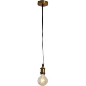 näve Led-hanglamp Regia E27 max. 40 W, metaal/textiel, kleur: messing, d: 10 cm, h: 154,6 cm