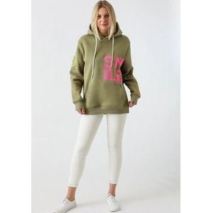 Zwillingsherz Hoodie met smiley print op de zijkant