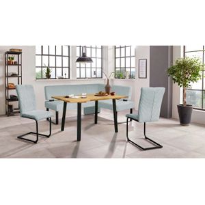 Home affaire Eethoek Oliver Hoekbank met golfvering in de zitting, tafel massief eiken (set, 4-delig)