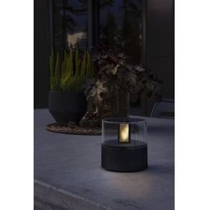 KONSTSMIDE Decoratieve ledverlichting Led-vlam met zwarte kunststof sokkel en transparante afdekking (1 stuk)