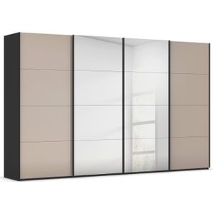 rauch Schuifdeurkast Kledingkast Kast Garderobe Slaapkamerkast SCALE-FYRA edel vierdelige deuren spiegel/glas-mix veel kleuren made in germany