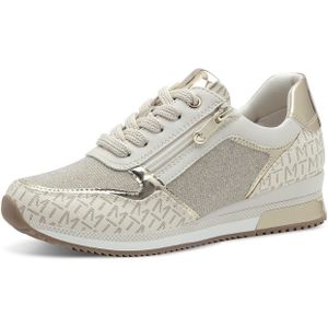 Marco Tozzi Sneakers met sleehak , vrijetijdsschoen, halfschoen, veterschoen met logo-print