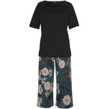 s.Oliver RED LABEL Beachwear Capripyjama met gebloemde 3/4-culotte (2-delig, 1 stuk)