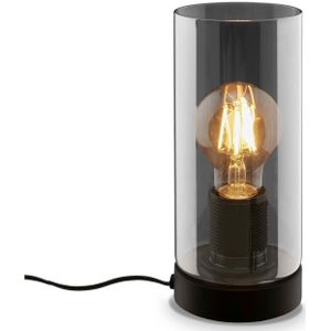Fumi - Tafellamp - Zwart - Metaal/Rookglas