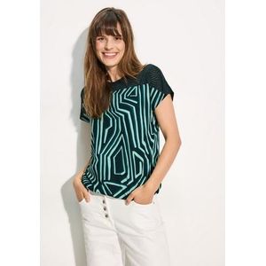 Cecil Shirt met korte mouwen in etskant-look