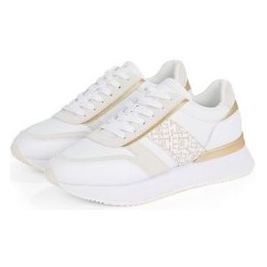 Tommy Hilfiger Plateausneakers LUX MONOGRAM RUNNER veterschoenen, lage schoen, vrijetijdsschoen met gouden accenten