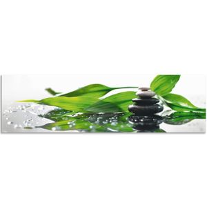 Artland Keukenwand Spa met stenen en bamboe Aluminium spatscherm met plakband, gemakkelijke montage