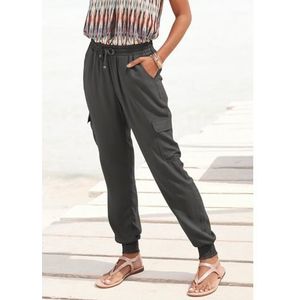 Lascana Comfortbroek van geweven viscose met zakken, stoffen broek, cargobroek