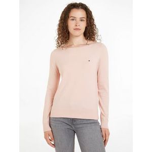 Tommy Hilfiger Gebreide trui CO JERSEY STITCH BOAT-NK SWEATER met tommy hilfiger-merklabel op de mouw