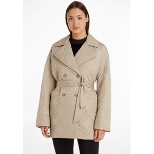 Tommy Hilfiger Gewatteerde jas QUILTED SHORT TRENCH met bindriem en tommy hilfiger merklabel