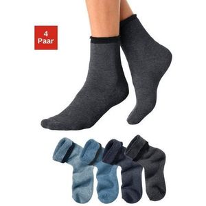 Lavana Wellness-sokken met frottébinnenkant (set, 4 paar)